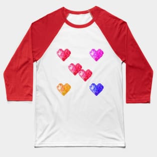 Color love hearts pattern Baseball T-Shirt